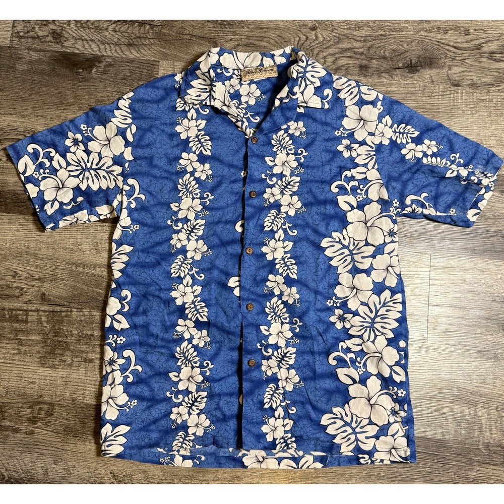 Blue Hawaii Vintage Aloha Shirt Floral Button Up Island Core‎ Men's M